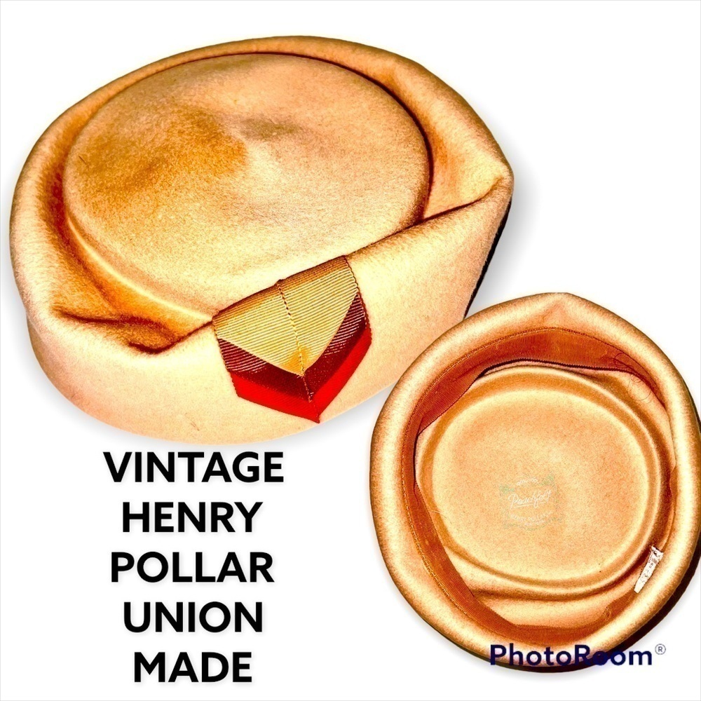 Henry Pollak Wool Felt Military Style Hat Tan Union Made